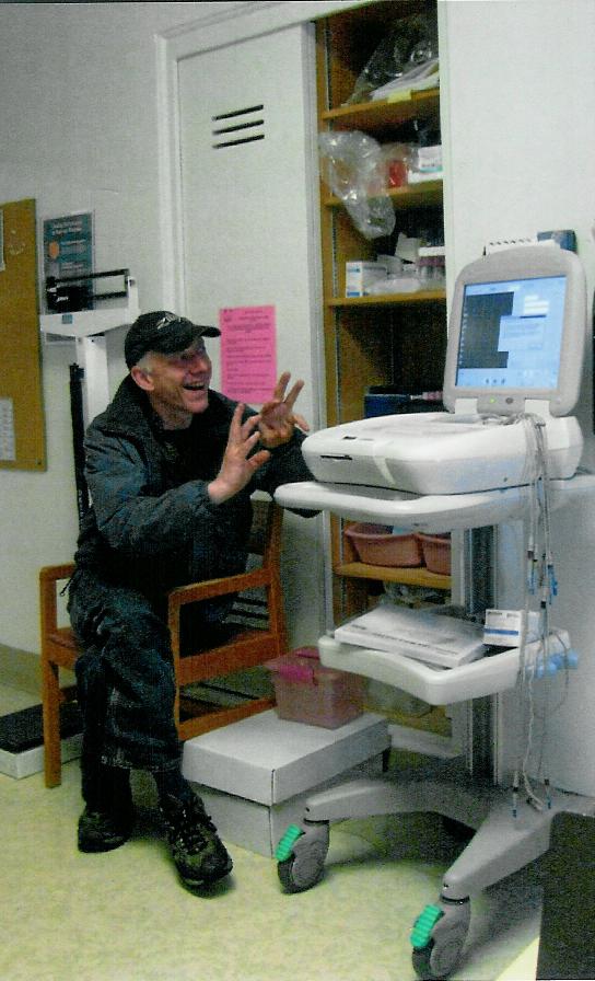 My friend David doing "FIRE MARSHALL BILL BURNS" comedy at the hospital!