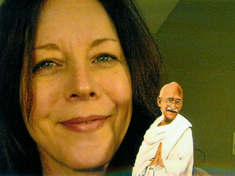 Gandhi and me before the hysterectomy...