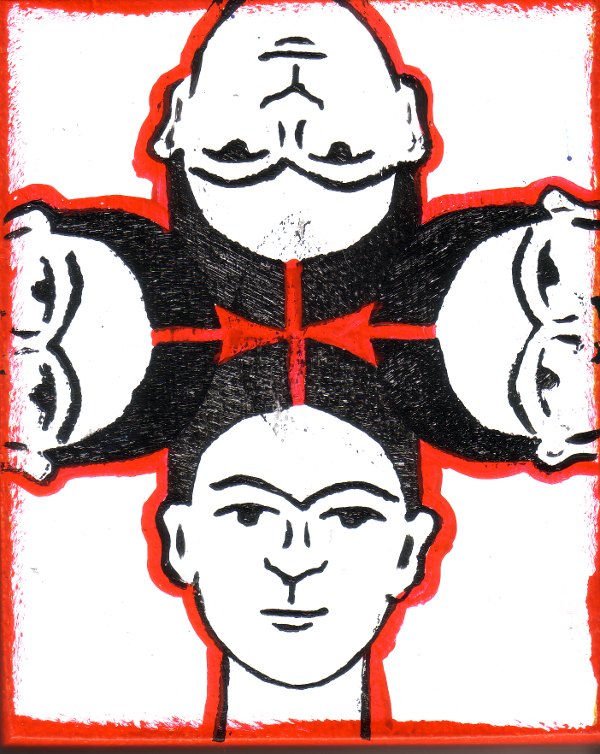 4 Fridas joined at the head.