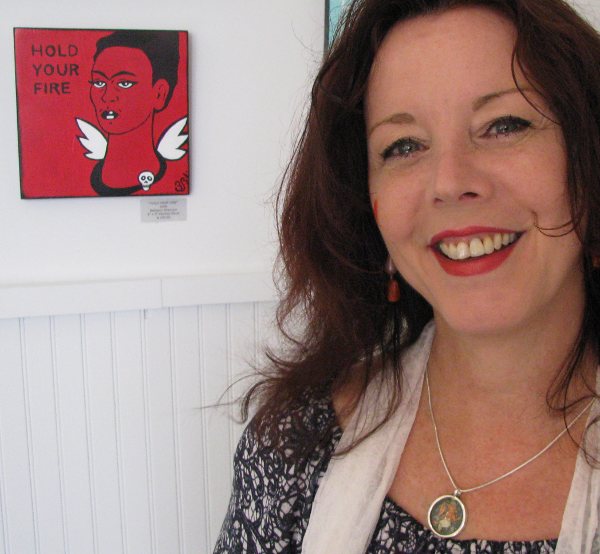 Artist Bethann Shannon with her Frida Angel